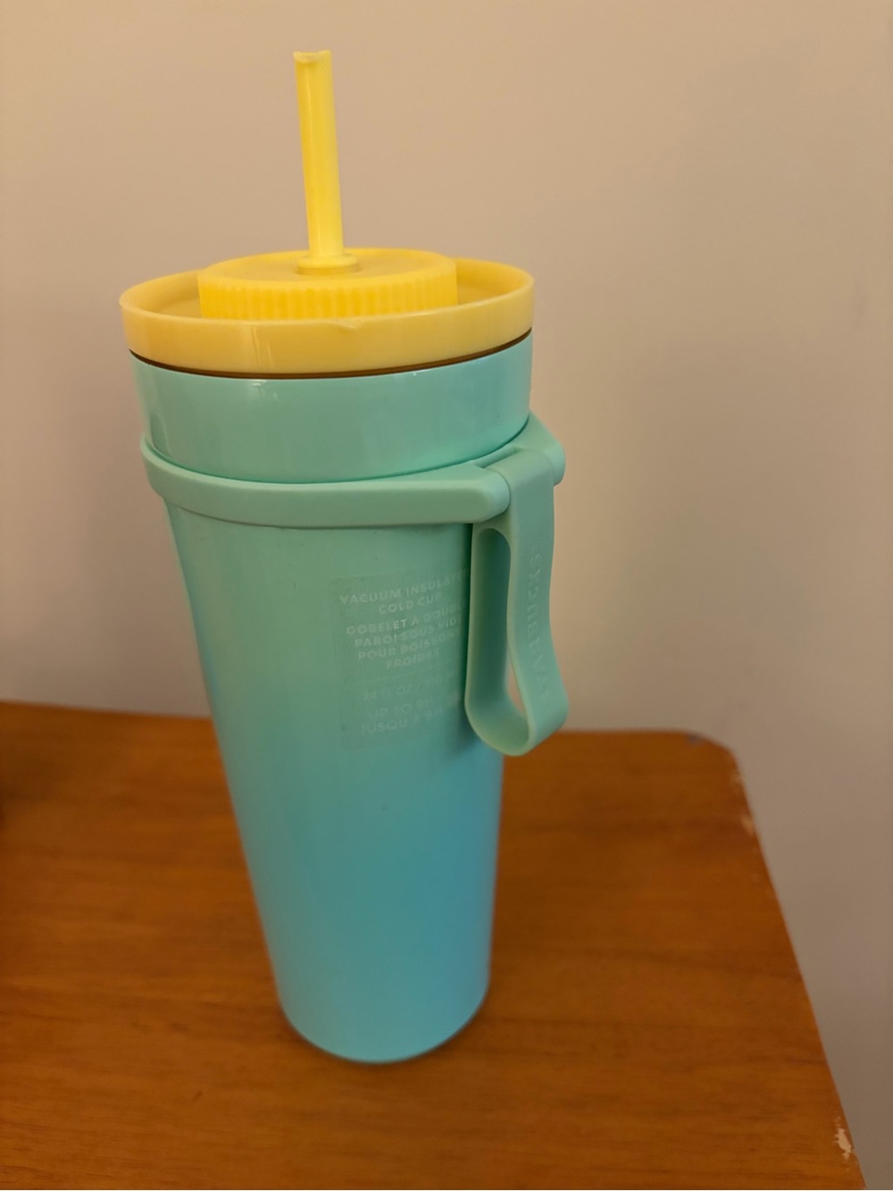 Starbucks Aqua Tumbler with Yellow Straw
